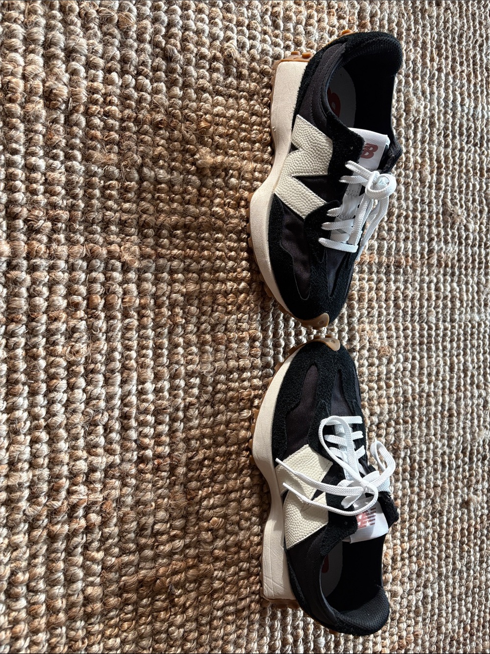 New Balance Kids Black and White Lace-Up Sneakers with Red Logo - Picture 4 of 5